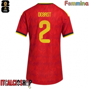 Belgio Zeno Debast #2 Prima Maglia Femmina Mondiali 2026 Manica Corta
